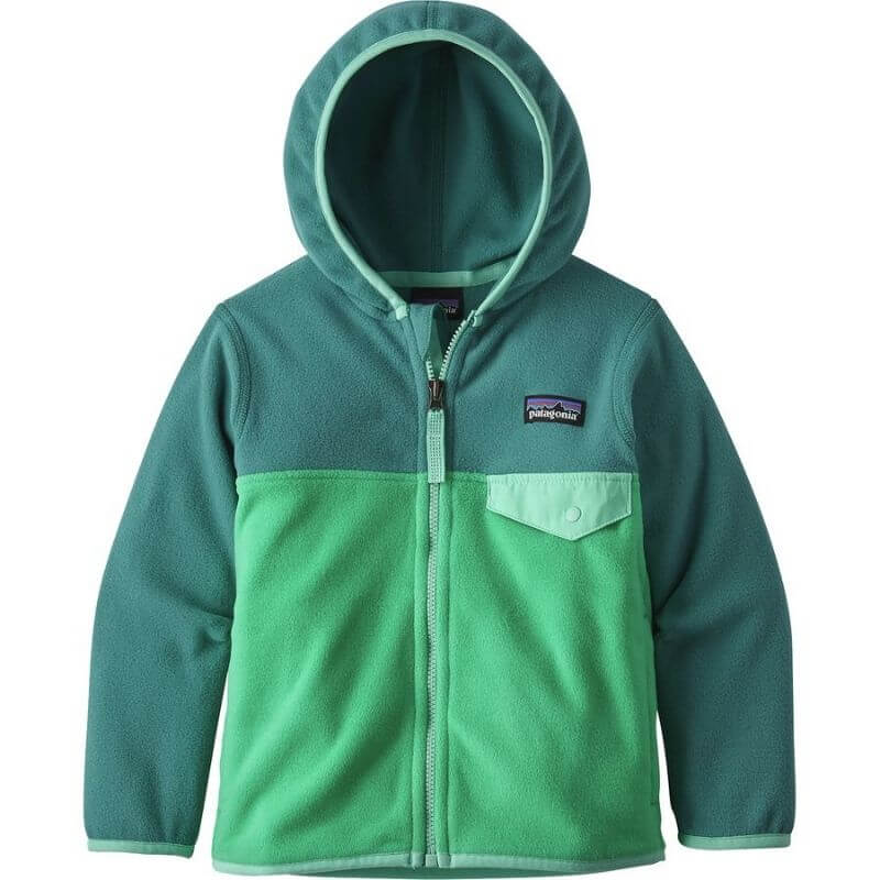 Toddler Boy's Nettle Green Color Patagonia Micro D Snap-T Fleece Jacket