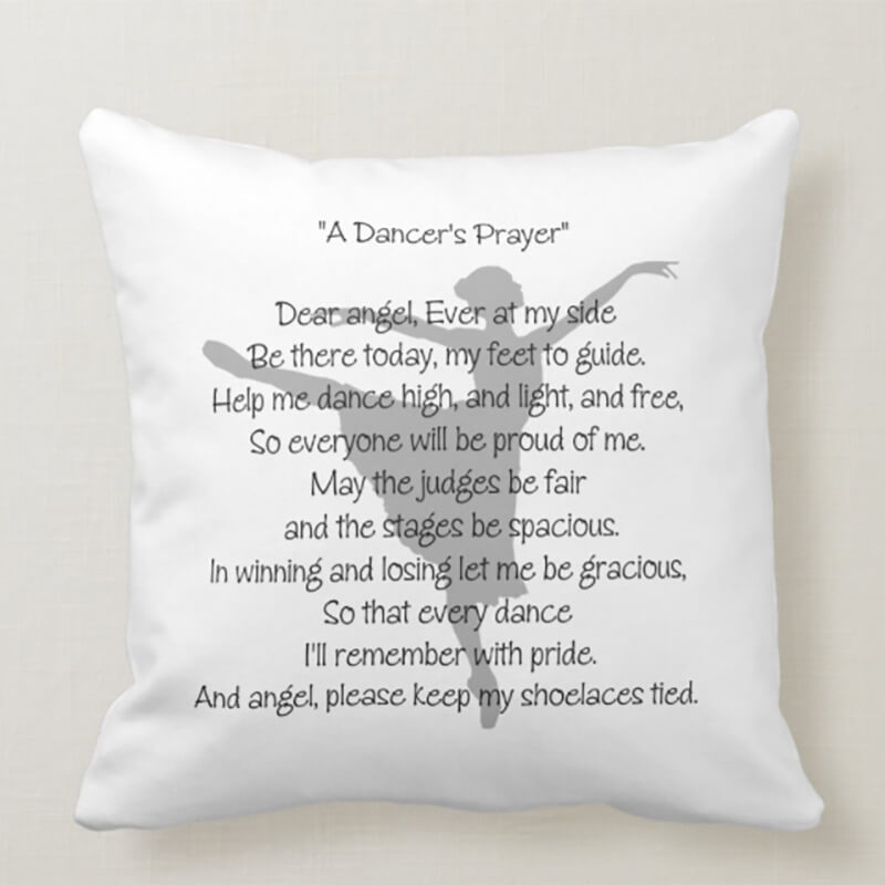 Throw pillow featuring A dancer's prayer