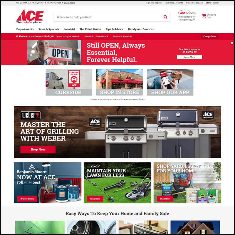 Ace homepage