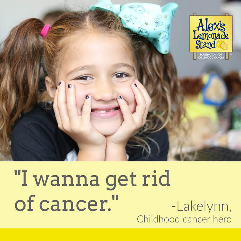Lakelynn childhood cancer hero