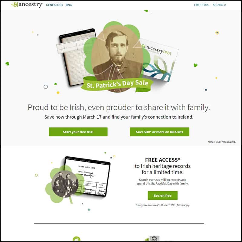Ancestry home page