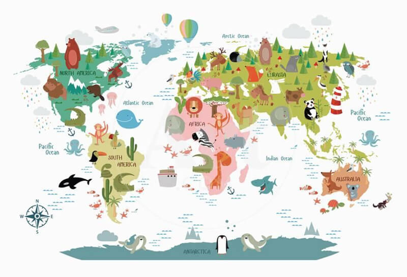 Animals World Map