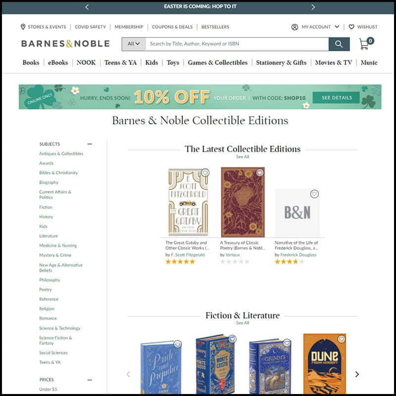 Barnes and Noble Latest Collectible Editions Page