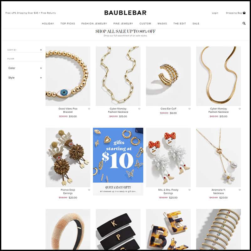 Baublebar Shop all sale page