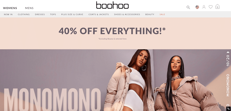 Boohoo Home Page