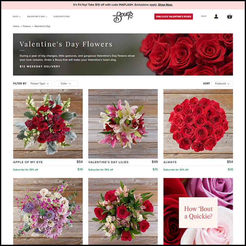The Bouqs Co. valentine's day flowers