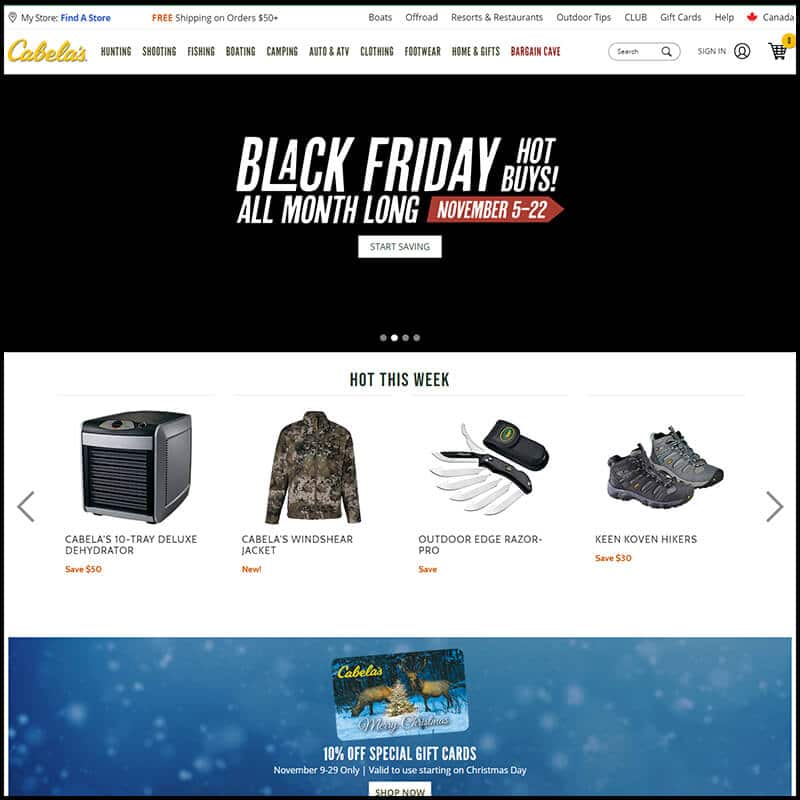 Cabela's page for Monday Deal