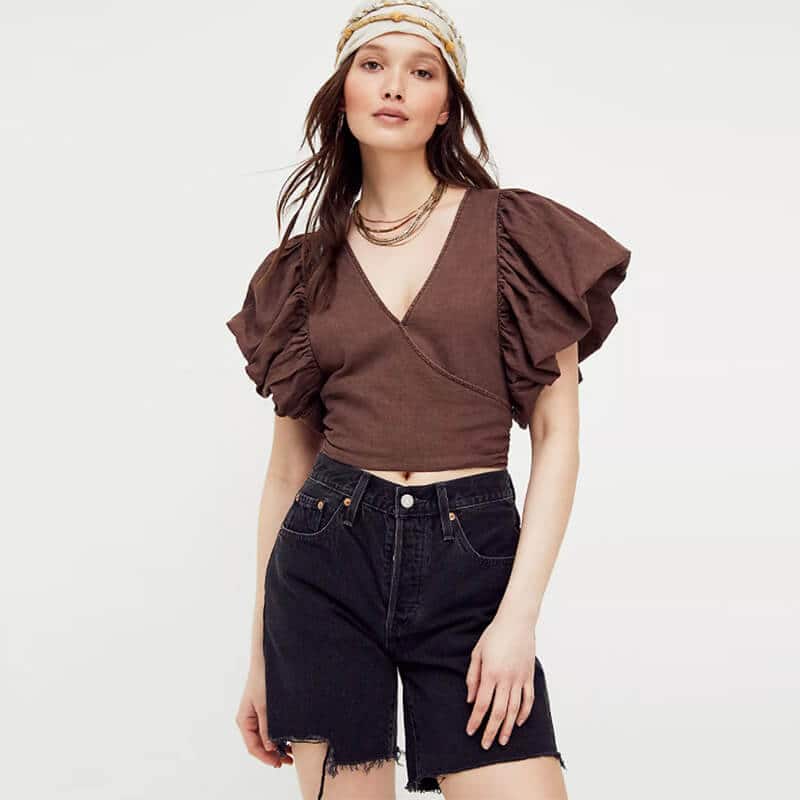 Wrap style cropped top by Free people collection