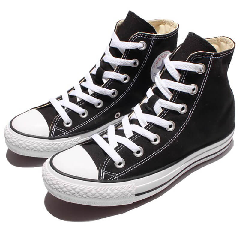 Classic black and white high-top sneakers