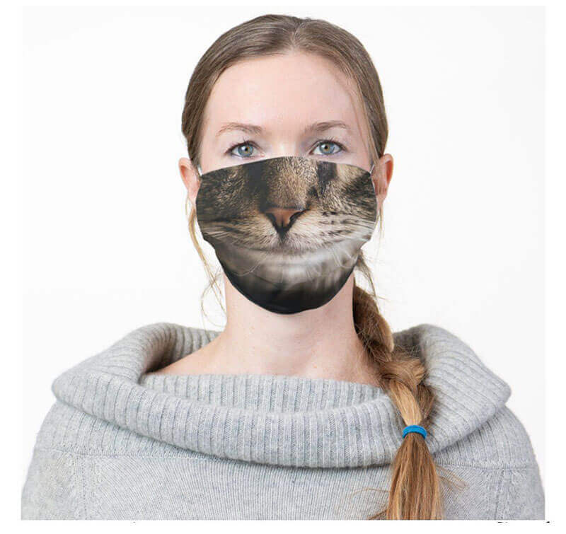 Tabby cat print face masks