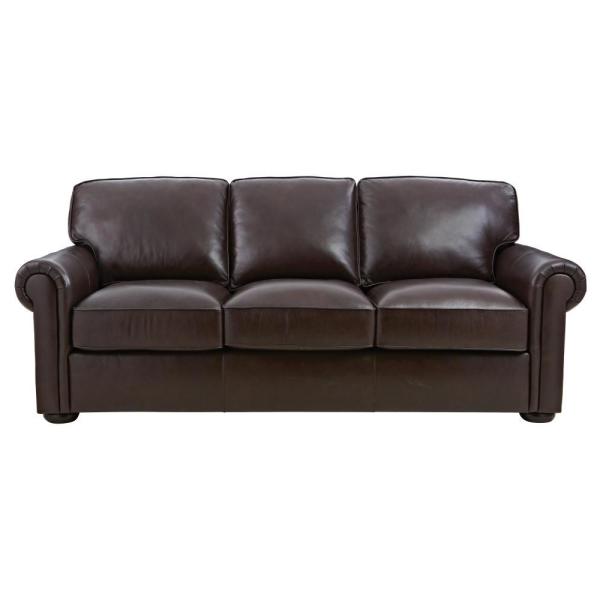 home depot chocolate leather sofa