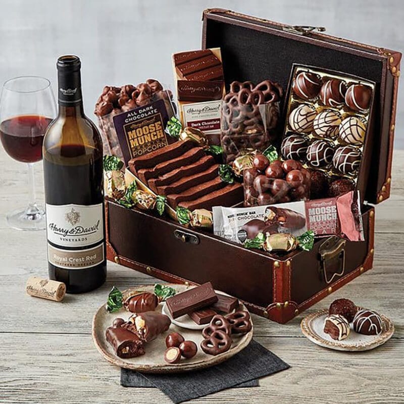 Wooden chocolate gift crate