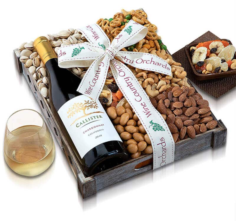 Cliffside chardonnay and mixed nuts