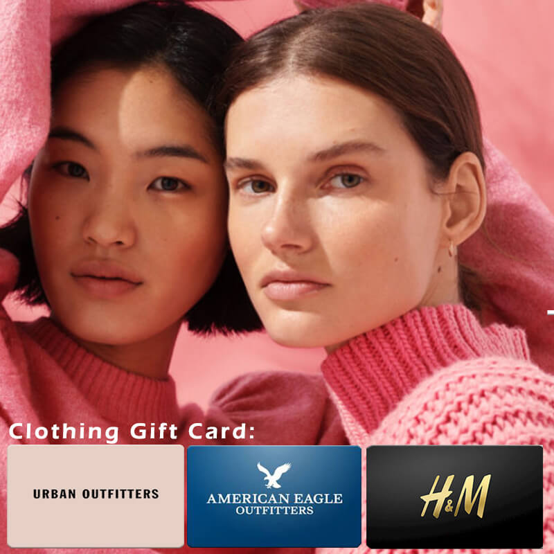 Clothing gift card at retailers