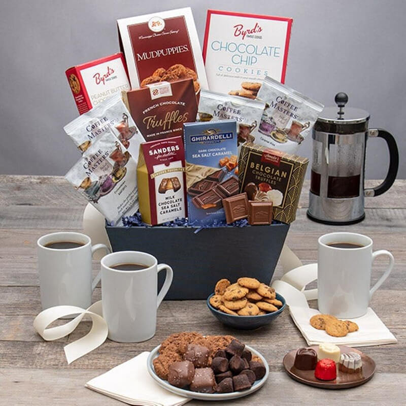 Coffee or chocolate gift basket
