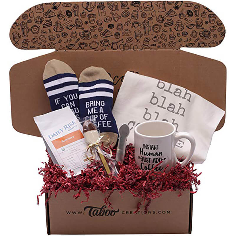 Basket of coffee beans with socks and clip
