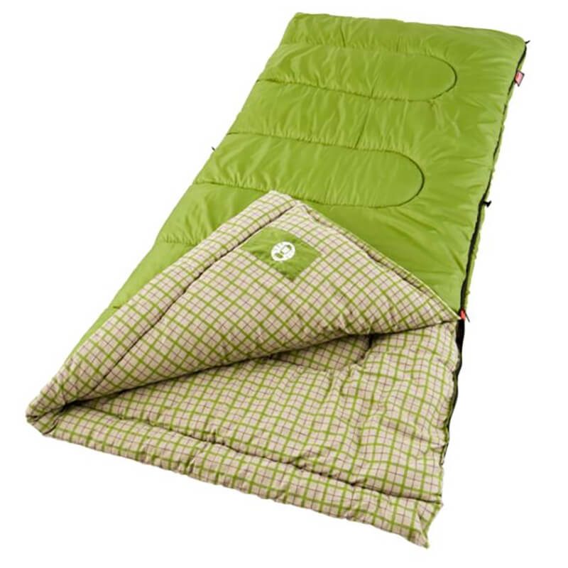 Green coleman valley cool weather sleeping bag