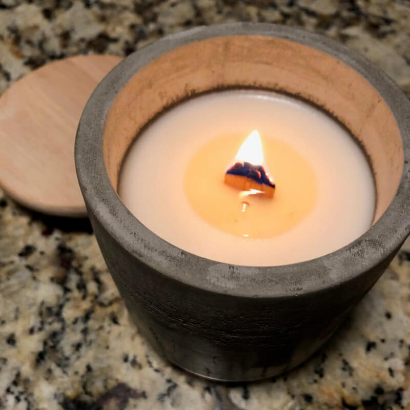 Concrete jar candle