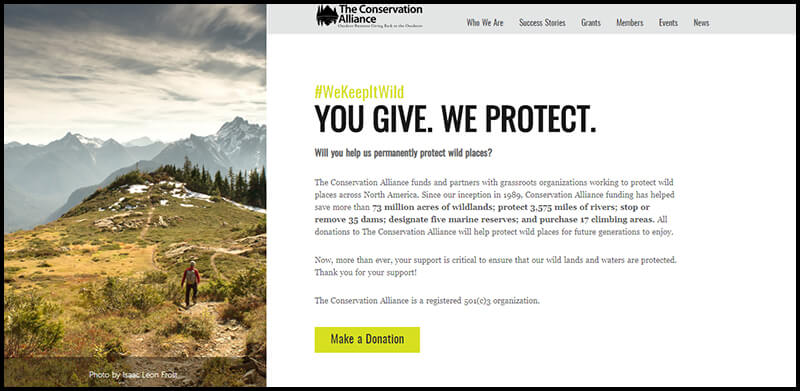 Support and donate to The Conservation Alliance