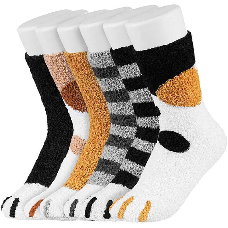 Soft slipper socks cat paw design