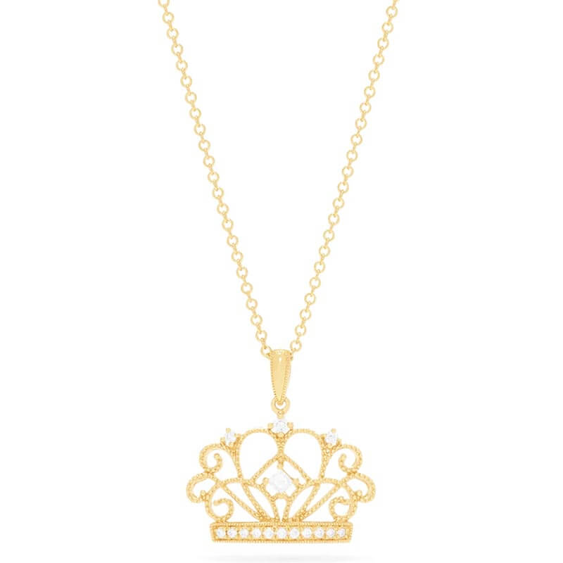 Delicate crown pendant by Effy D'Oro