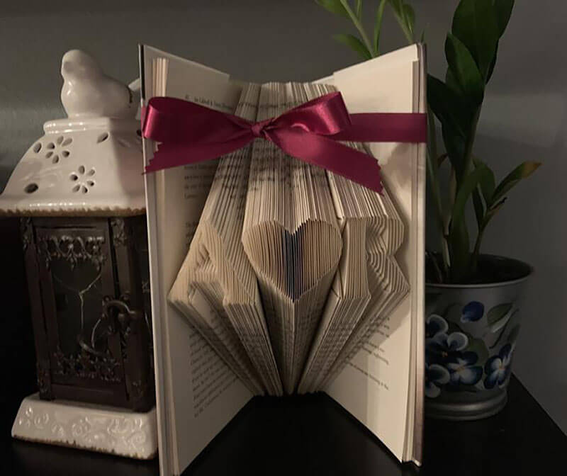 Recycled folded book art