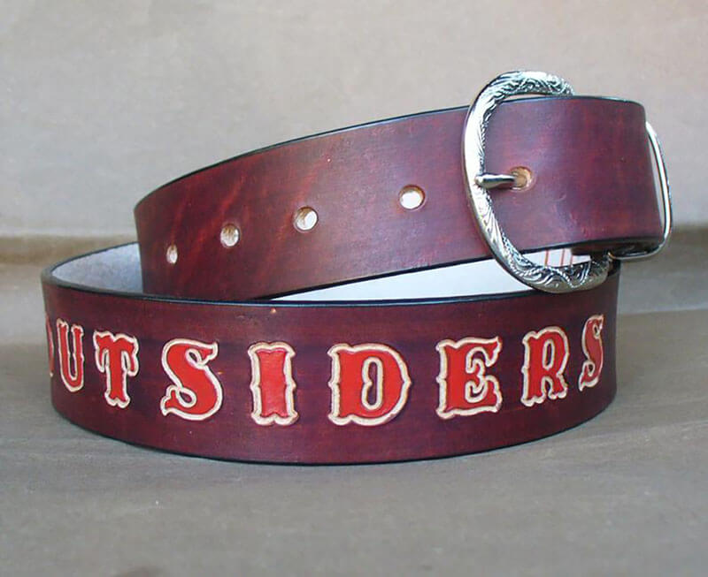 Rustic leather belt from Pitka Leather Company