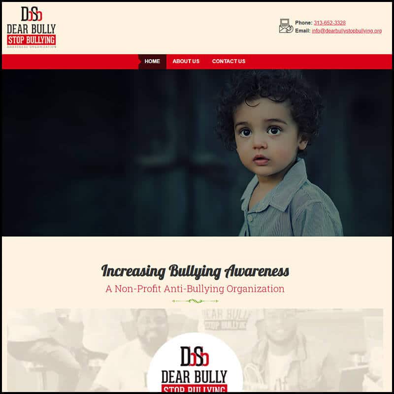 Dear Bully Stop Bullying home page