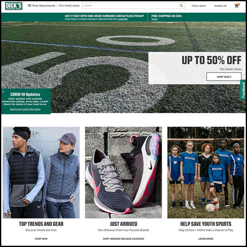 Dick's Sporting Goods Up to 50% off