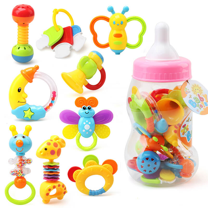 Colorful rattles toys for cognitive development