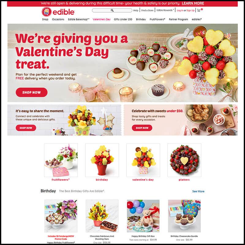 Edible Arrangements Home Page