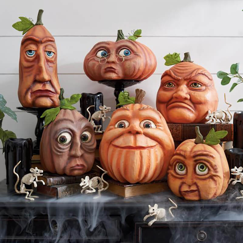 Human-like Halloween pumpkin decor