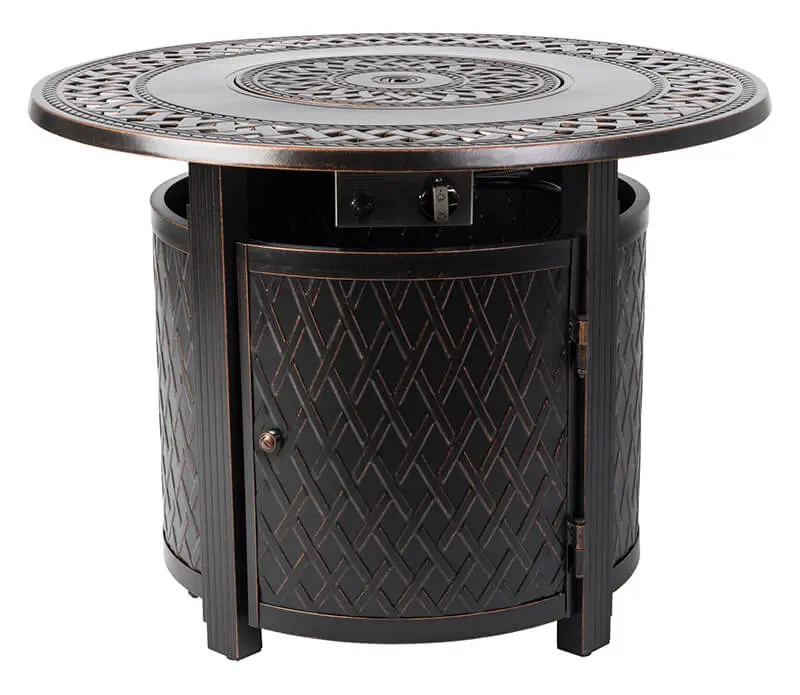 Adjustable even flame Fire Sense Wagner Round Aluminum Fire Pit