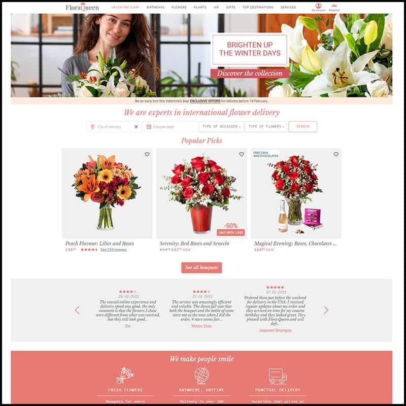 FloraQueen home page