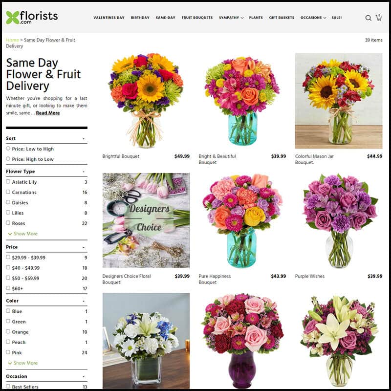 Florists.com Same day flower and fruit delivery