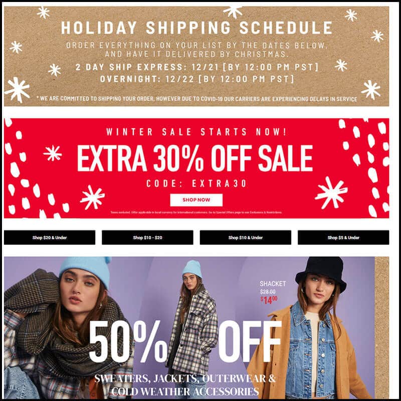 Forever 21 holiday sale