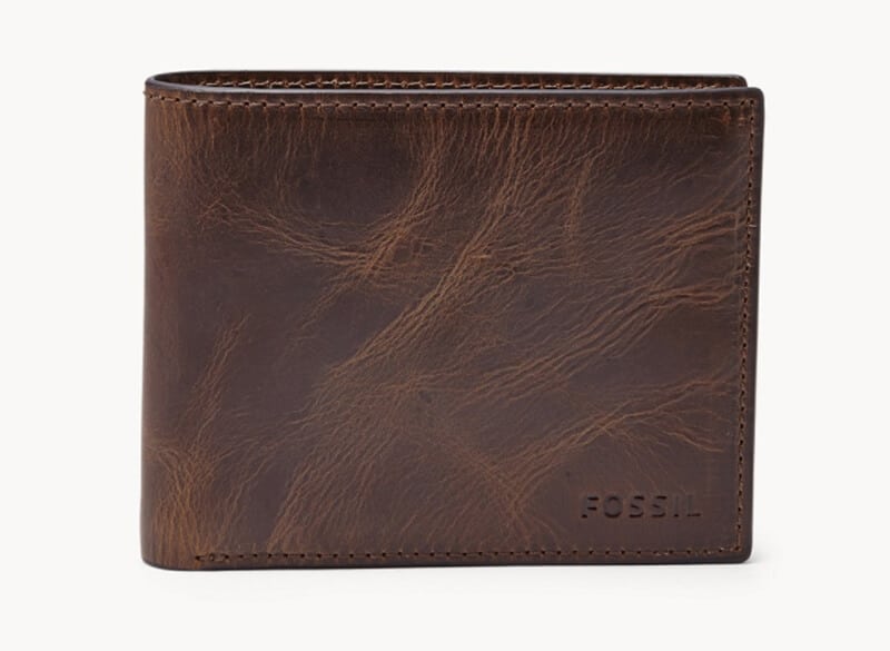 Fossil wallet leather