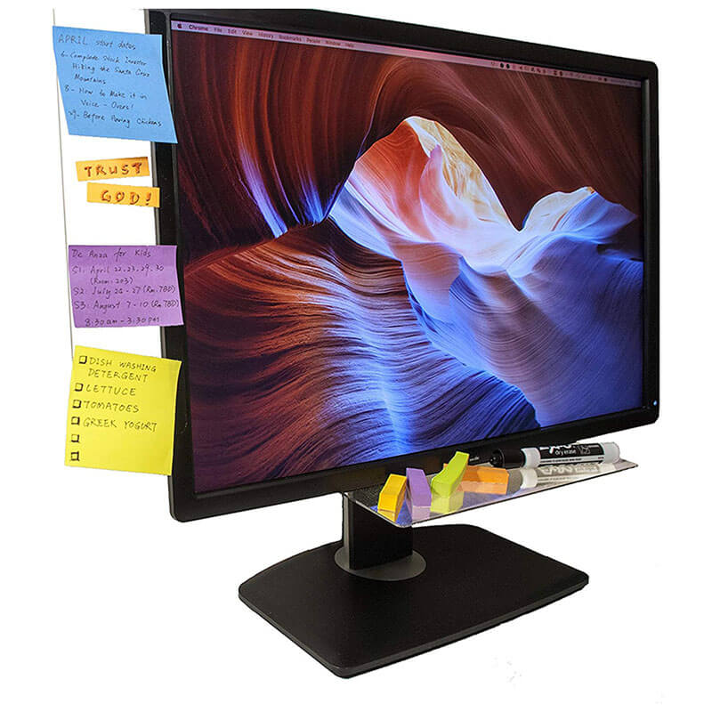 Monitor with poster organizer