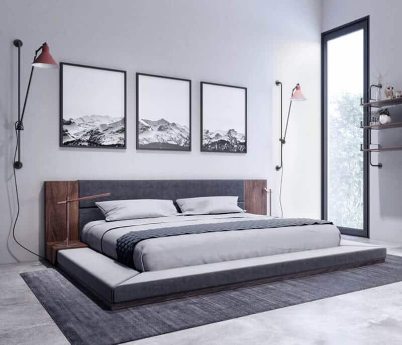 Modern design foundry select defalco platform bed