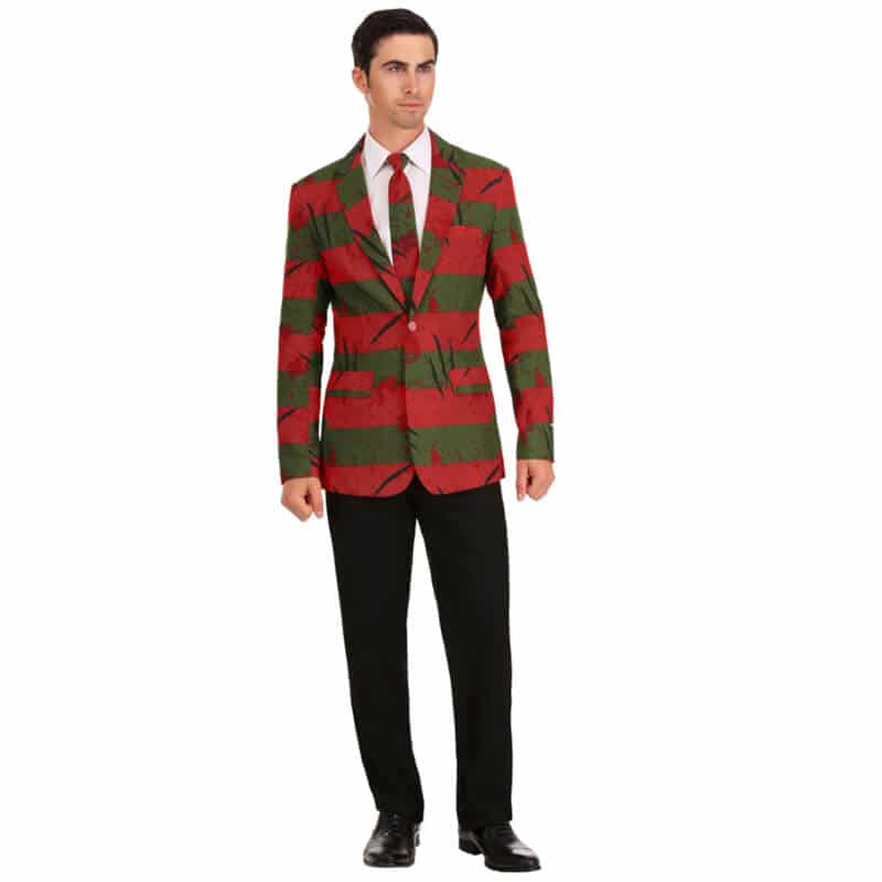 Freddy Kruenger-themed jacket and tie for adult