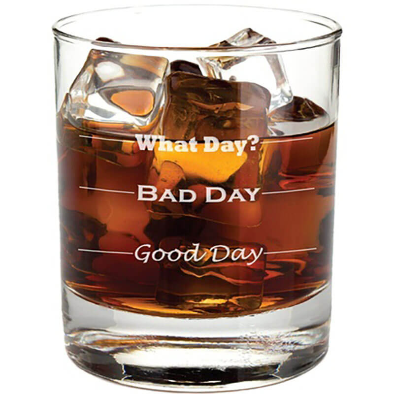 Good day bad day wine glass