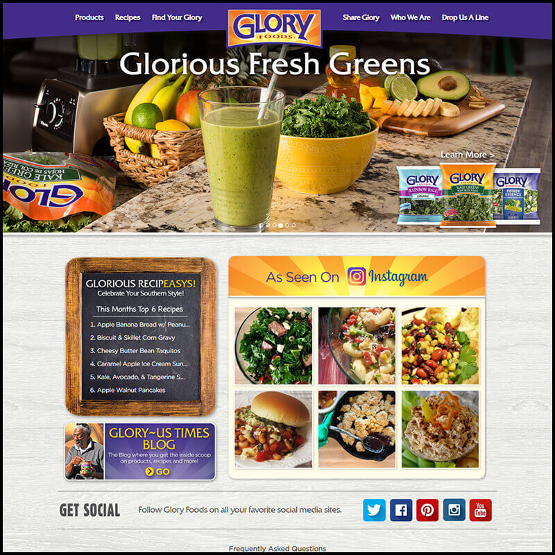 Glory Foods homepage