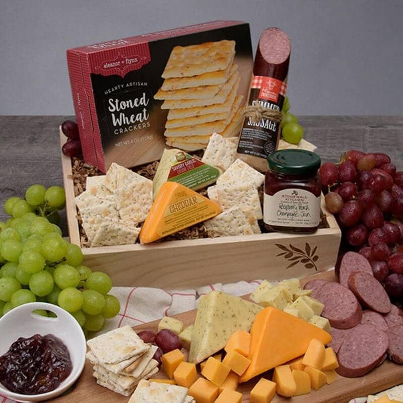 Meat and cheese gift basket