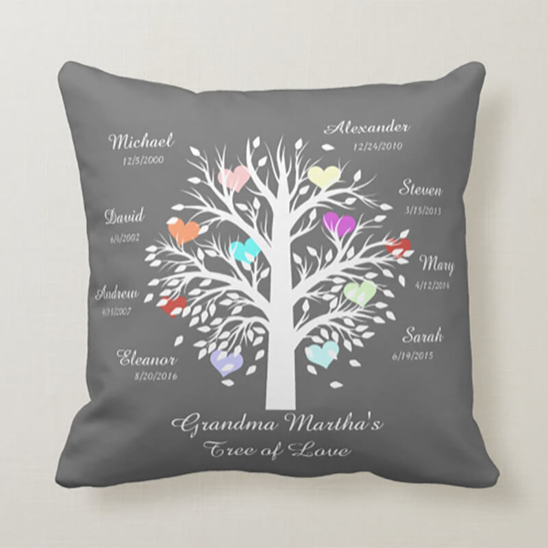 Throw pillows multi-colored heart