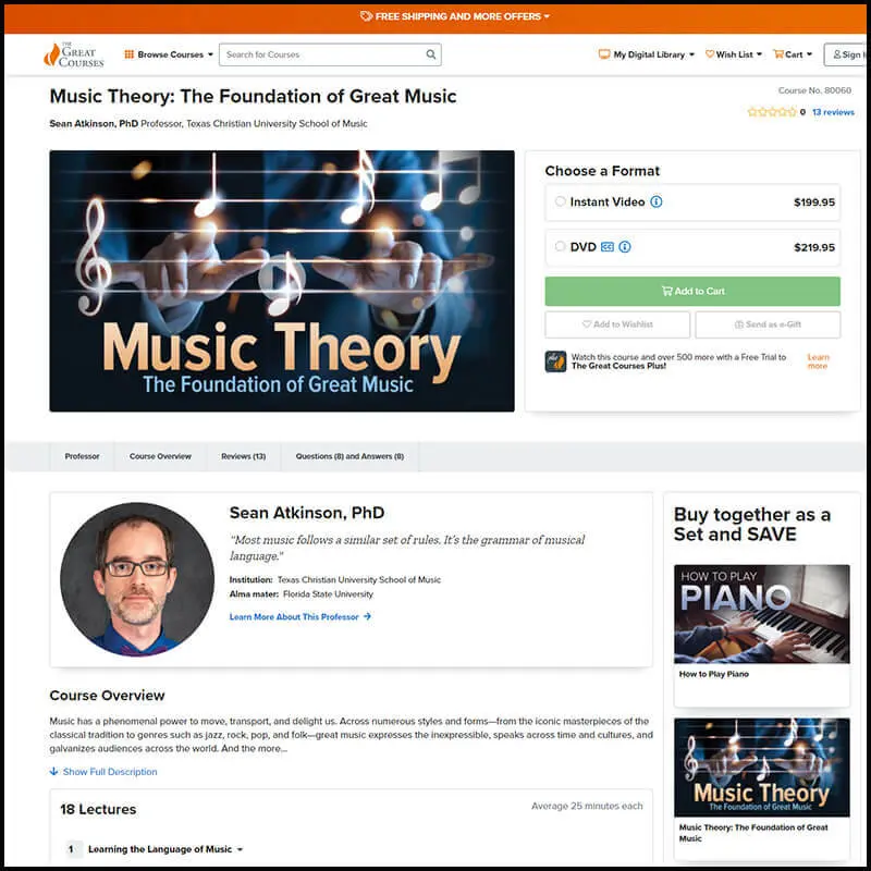 Great Courses audio and video lectures