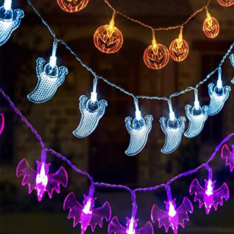 Halloween-themed string lights
