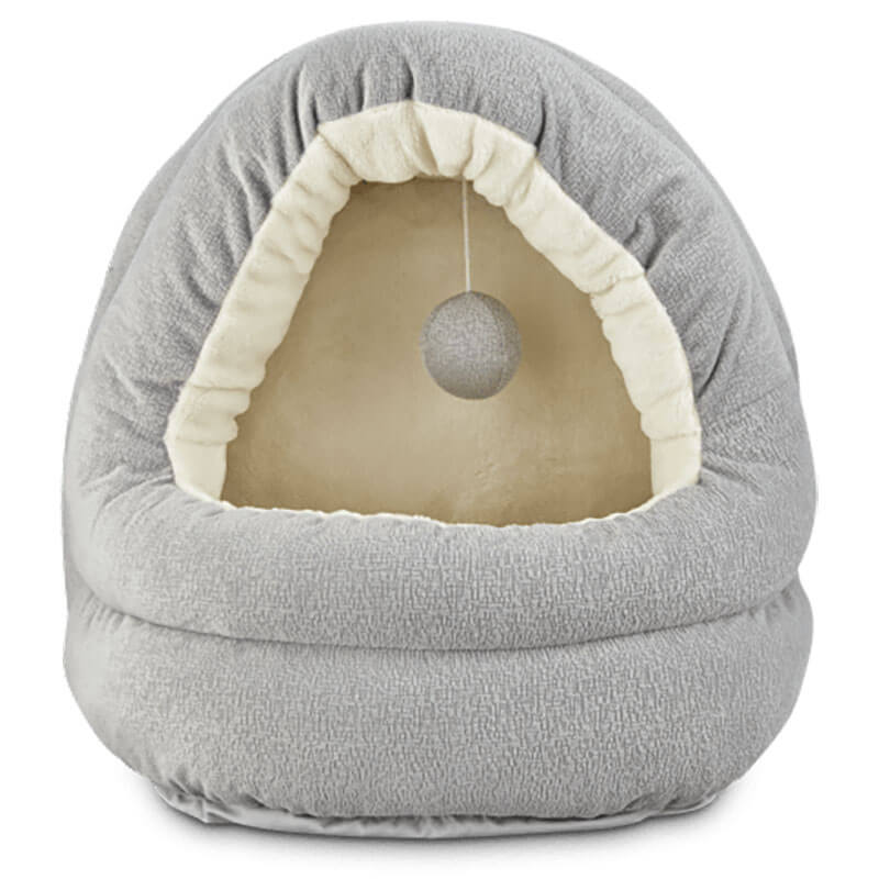 Hooded design cave cat bed