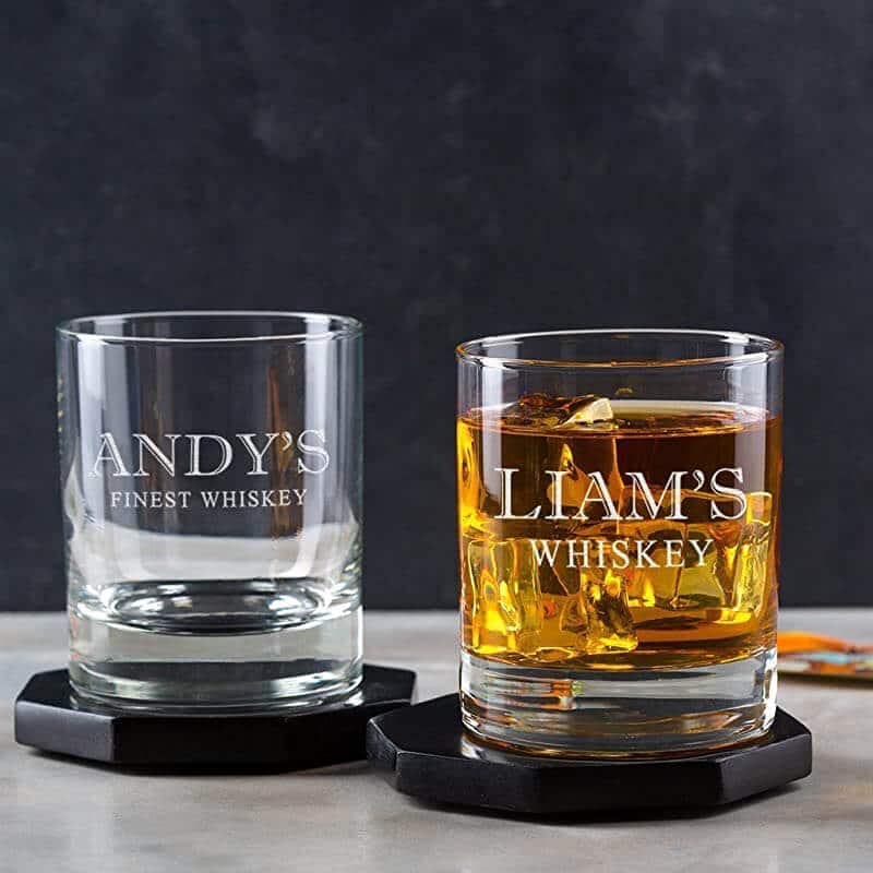 “hashtag” themed whiskey glass
