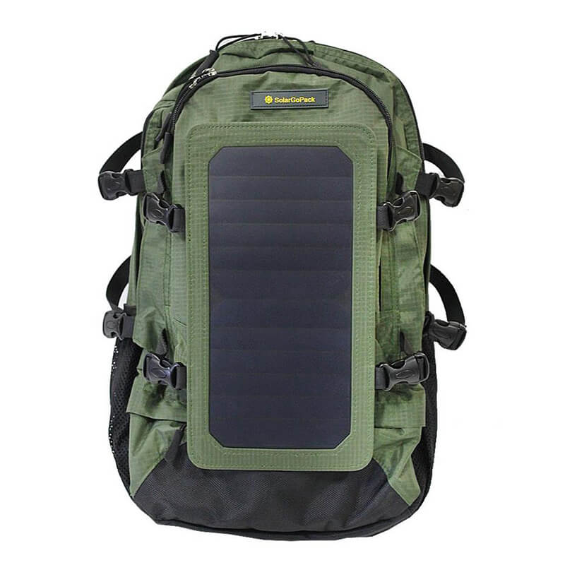 Sturdy backpack with solar panel system