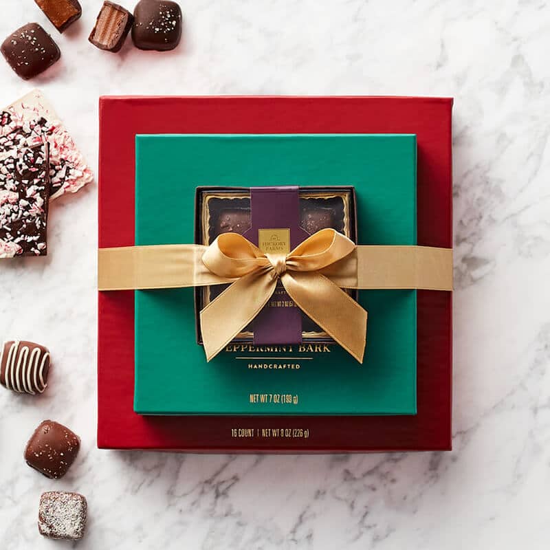 Chocolate box for holiday gift basket